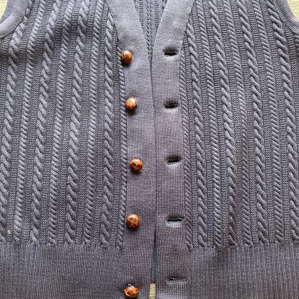 PENDLETON Cable Knit Vintage Vest. LARGE 100%pure virgin wool - Picture 5 of 11
